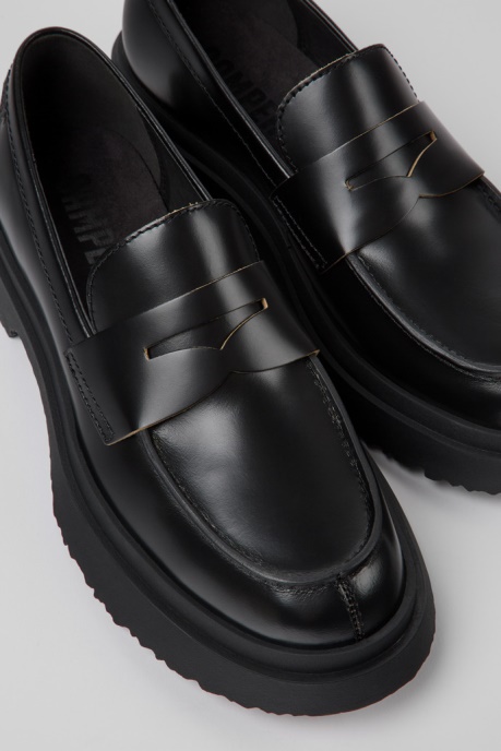 Exclusive Camper AU Walden Black Leather Loafers For Women