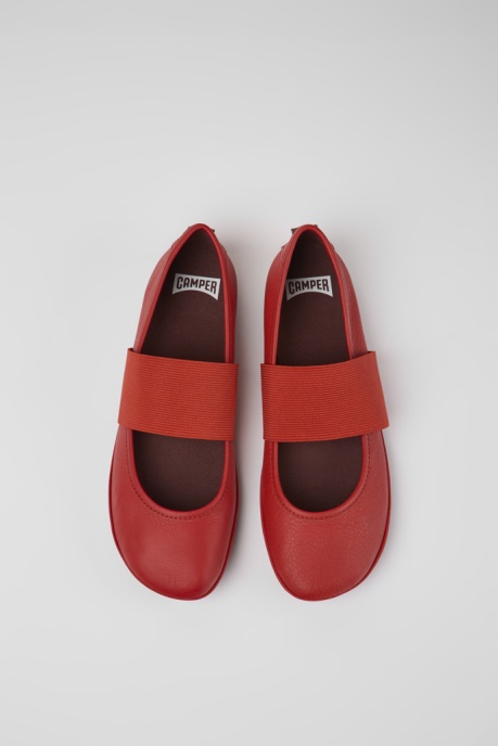 Camper AU Design Right Red Leather Shoes For Women