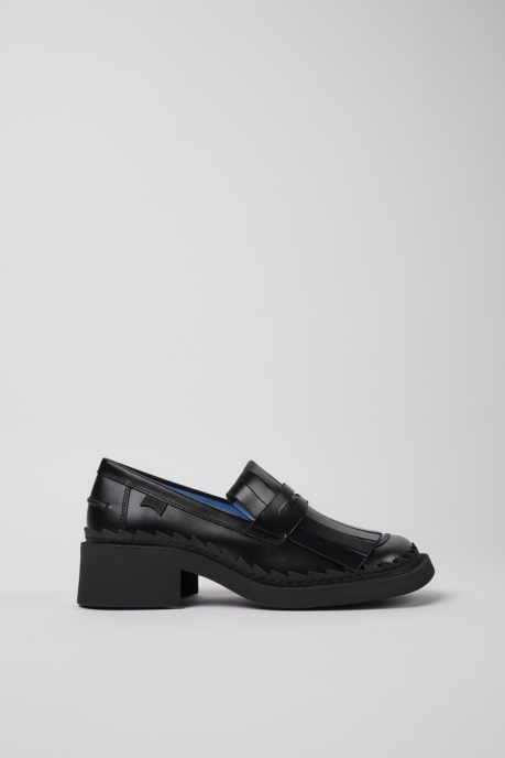 Camper AU Taylor Black Leather Loafers For Women New Arrivals