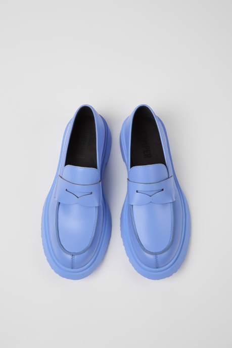 Design Walden Blue Leather Loafers For Women Camper AU
