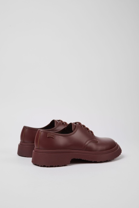Exclusive Camper AU Walden Burgundy Leather Lace-Up Shoes For Women