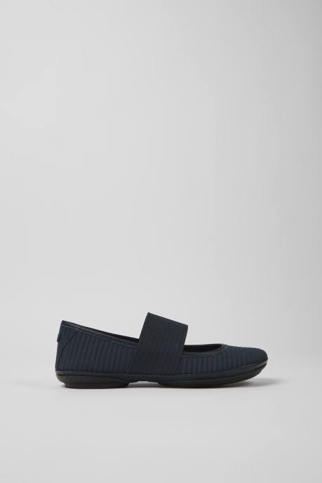 Exclusive Camper AU Right Blue Recycled Leather Ballerina Flats For Women