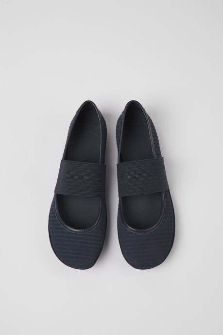 Exclusive Camper AU Right Blue Recycled Leather Ballerina Flats For Women