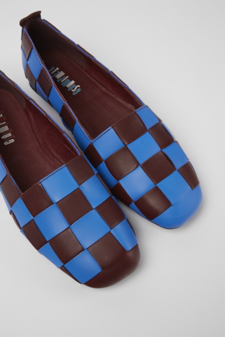 Design Twins Blue And Burgundy Leather Shoes For Women Camper AU