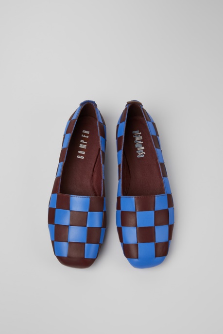 Design Twins Blue And Burgundy Leather Shoes For Women Camper AU