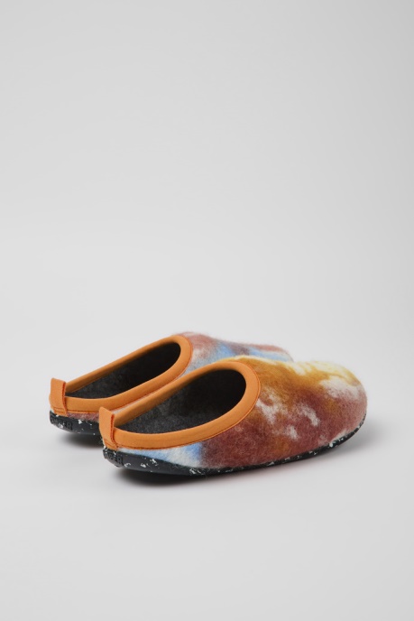 Exclusive Camper AU Wabi Orange Blue And White Recycled Wool Slippers For Women