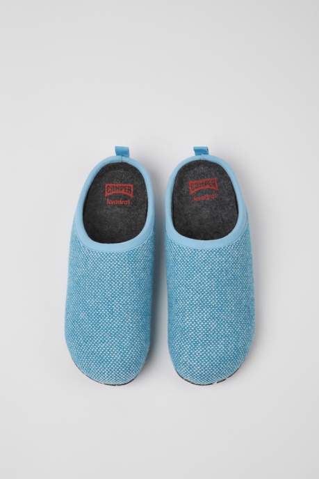 Camper AU Wabi Blue Wool And Viscose Slippers For Women New Arrivals
