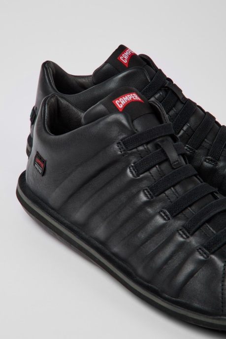 Camper AU Design Beetle Gore-Tex Black Leather Ankle Boots For Men