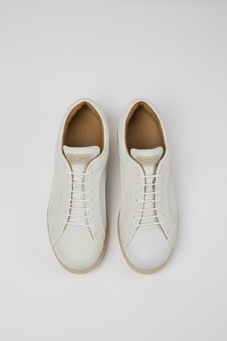 Camper AU Design Pelotas White Non-Dyed Leather Sneakers For Men