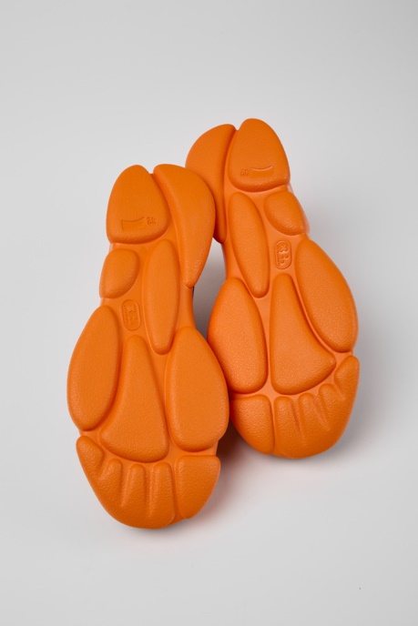 Camper AU Karst Black And Orange Leather Shoes For Men New Arrivals