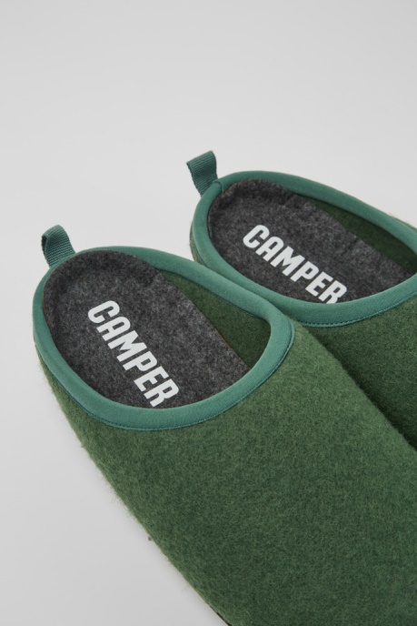Wabi Green Wool Slippers For Men Camper AU New Arrivals