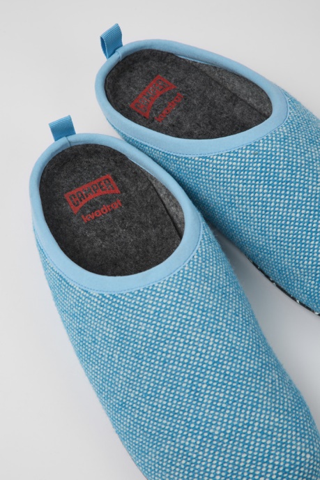 Exclusive Camper AU Wabi Blue Wool And Viscose Slippers For Men