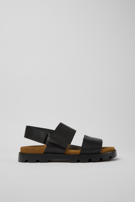 Brutus Sandal Black Leather Sandals For Men Exclusive Camper AU