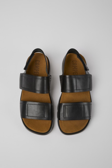Brutus Sandal Black Leather Sandals For Men Exclusive Camper AU