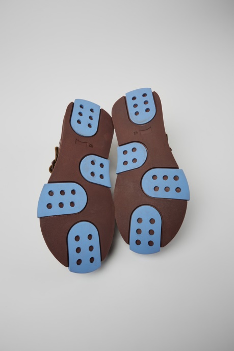 Camper AU Design Set Burgundy Leather Sandals For Men